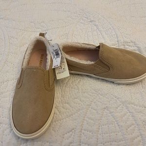 Old Navy Slip On Toddler Faux Suede Shoes Sherpa lined  NWT